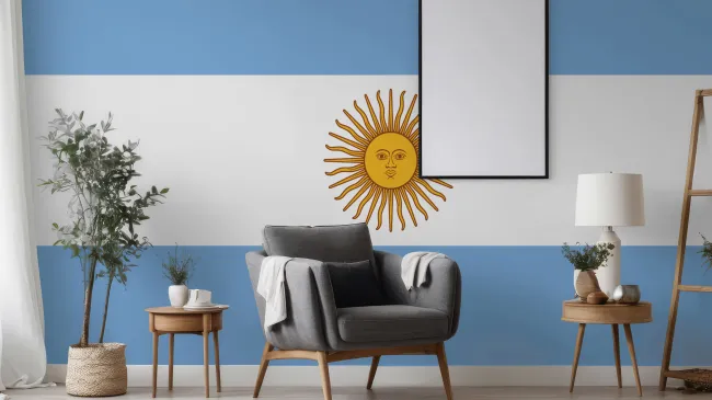 Argentina flag in apartment